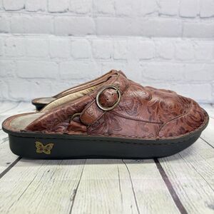 Alegria Mules Shoes Women Size 11.5-12 US 42 EU Brown Leather Bohemian Slip On